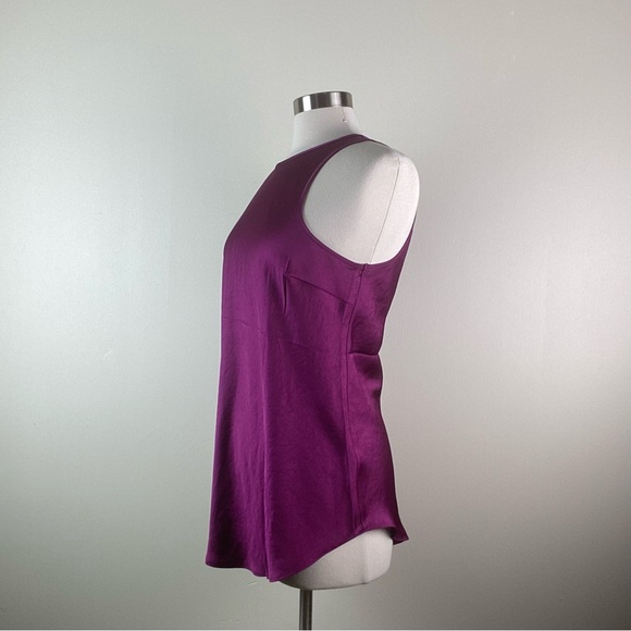 NEW Express Satin Crew Neck Tank Size Large Berry - Picture 11 of 11